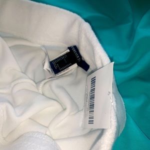 White furry biker shorts set